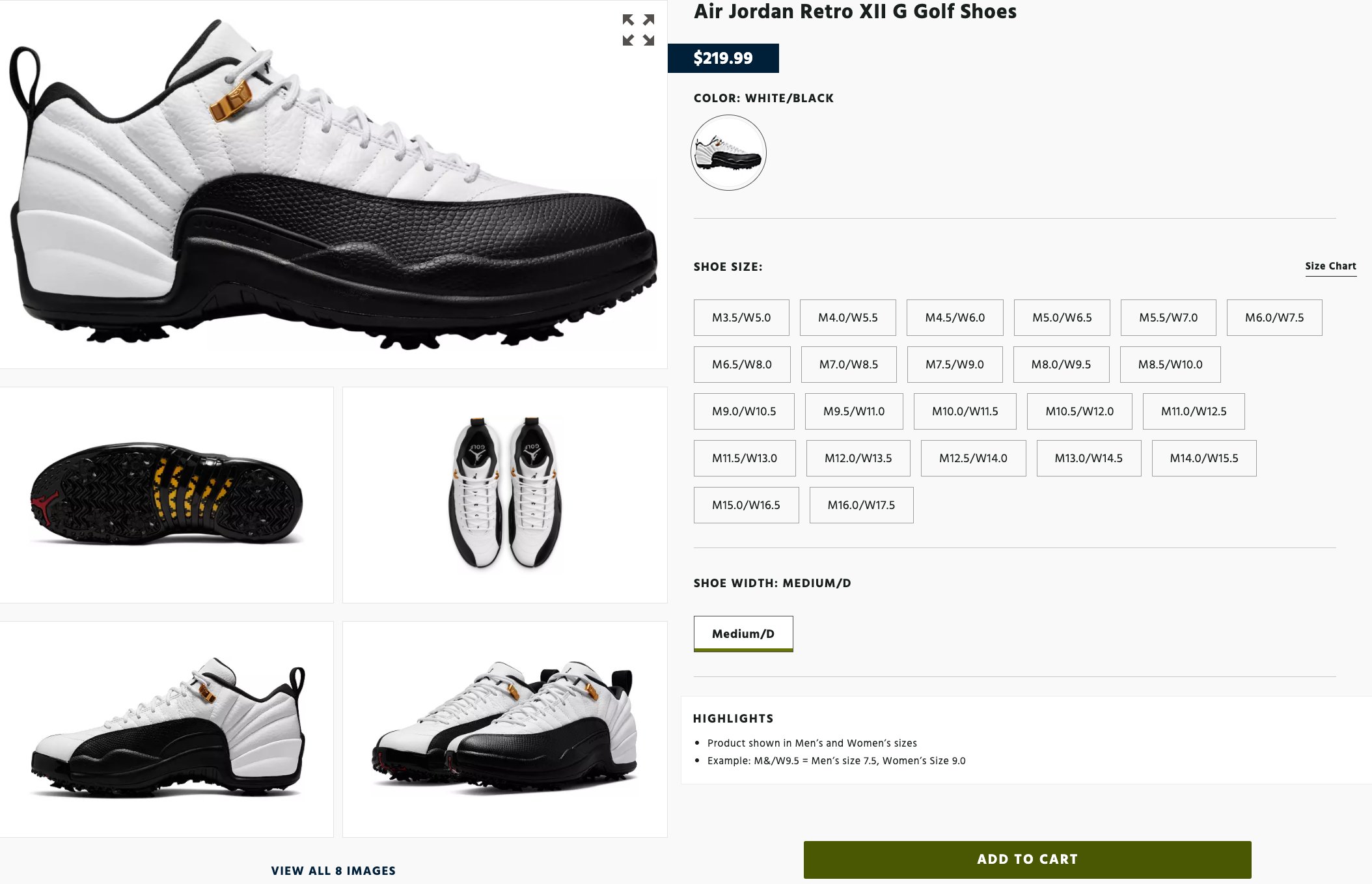 Air Jordan 12 Low Golf Shoes - Taxi vs Playoff 