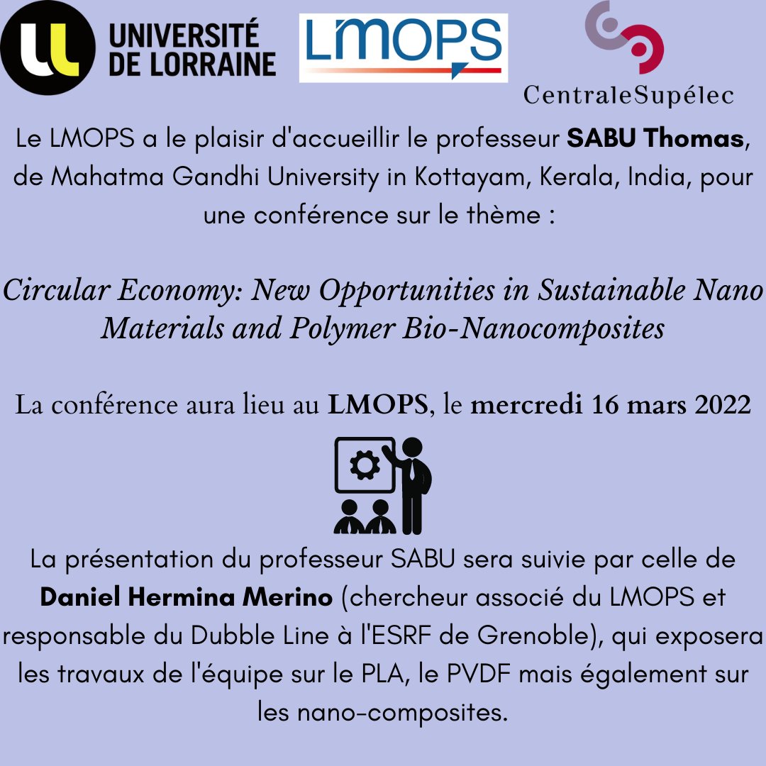 Lab_MOPS's tweet photo. Nous accueillerons le professeur Thomas Sabu pour une conférence au laboratoire la semaine prochaine ! https://t.co/N3FHMt67AN