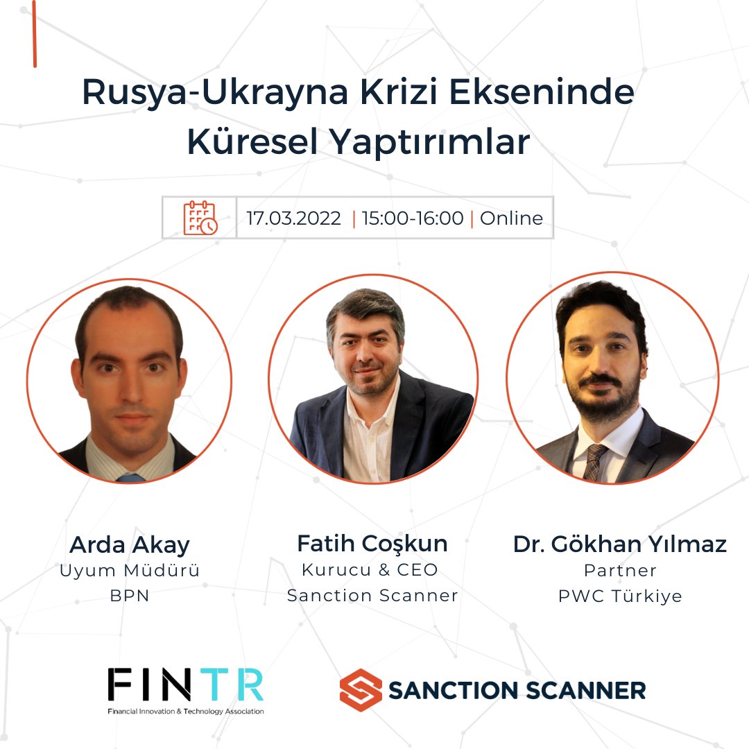 codevist's tweet photo. Rusya - Ukrayna Krizi Ekseninde Küresel Yaptırımlar webinarına davetlisiniz!

📅 17 Mart 2022, Perşembe
🕐 15.00 - 16.00
📝 https://t.co/WhR49i5Ifi

#sanctionscanner #fıntr #bpn #pwc #rusyayaptırımları https://t.co/CxHF6QH7D0