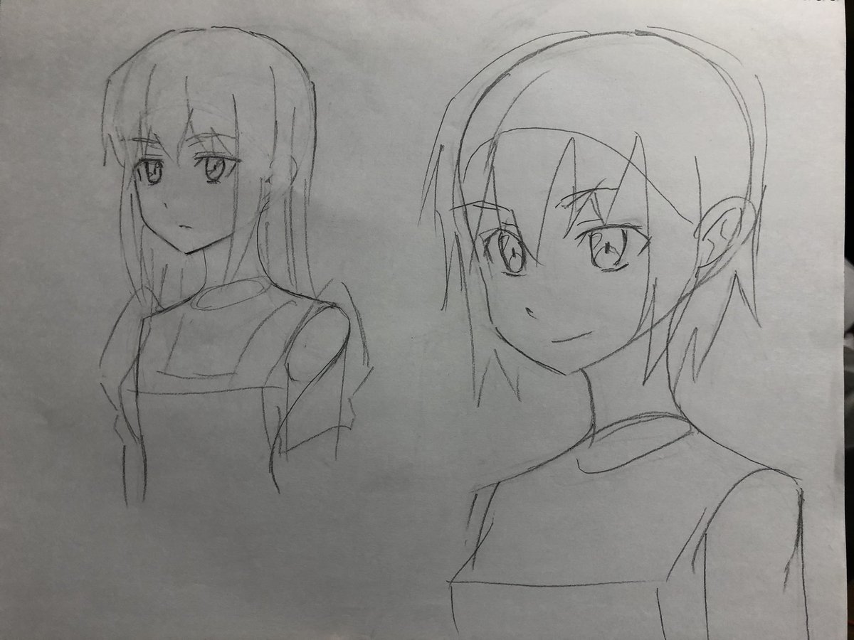 課題の合間に手癖強化と模写。 