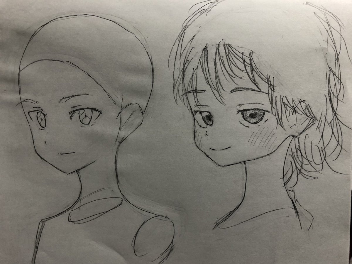 課題の合間に手癖強化と模写。 