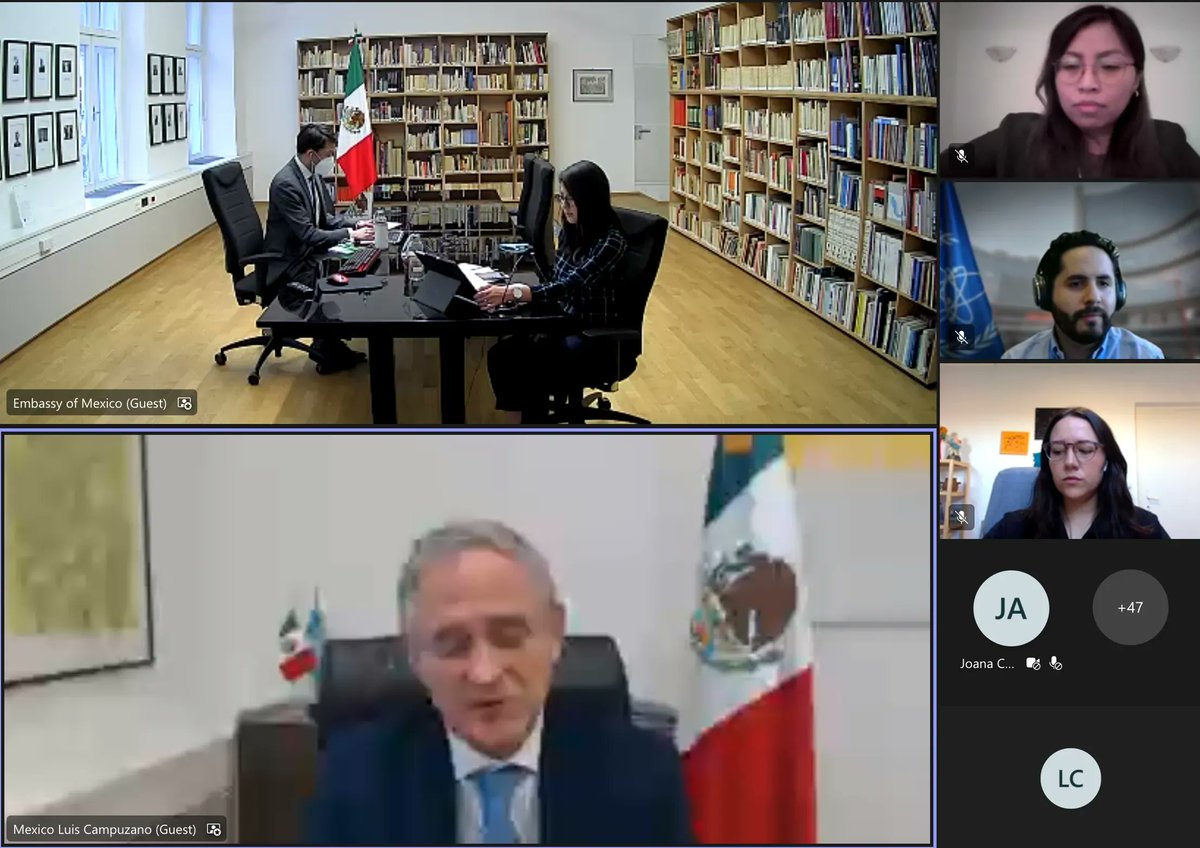 EmbaMexAua's tweet photo. Durante el evento “¿Cómo emprender una carrera en el ámbito nuclear?” compartimos oportunidades laborales y de formación para ♀️ que ofrece el @iaeaorg. 

⚛️ @carogtz6 y @raquelhs25 de @womennuclearMX nos compartieron sus experiencias en lo nuclear.

#MujeresEnLoNuclear https://t.co/vWGtC97pyc