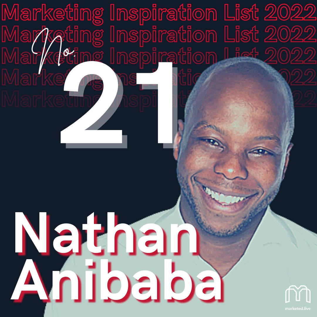Another one of our incredible speakers makes the list as <a href="/NathanAnibaba/">Nathan Anibaba</a> rolls in at number 21. 🏆
Nathan is the founder of a growth-focused podcast agency as well as being one of the best interviewers around. Find out more about Nathan here 👇
marketed.live/marketing-insp…⭐