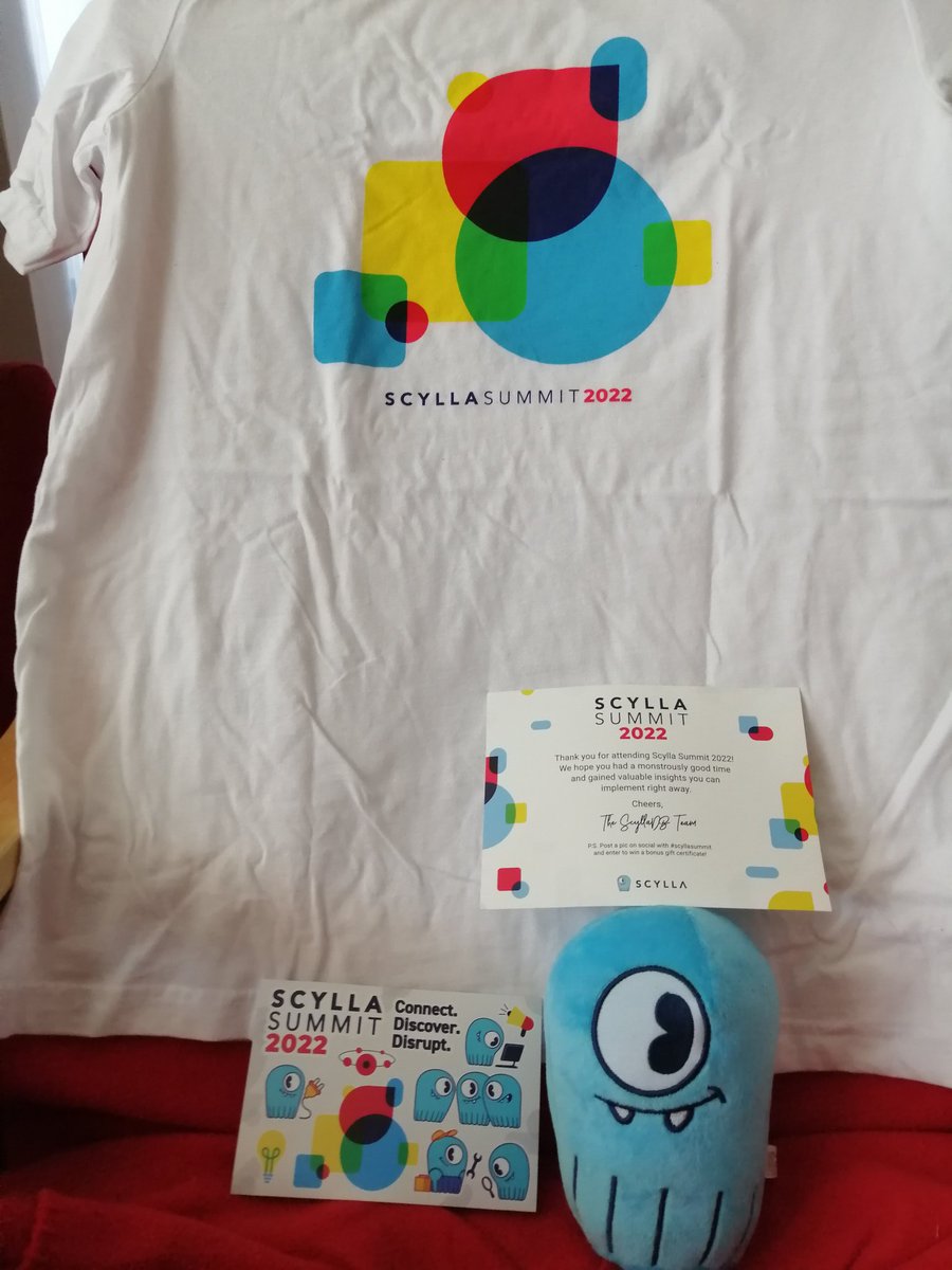 FBacic's tweet photo. A great reminder of a wonderful #ScyllaSummit. Thank you @ScyllaDB! My kids love the Scylla monster 😀 https://t.co/KKcZJD1PxN