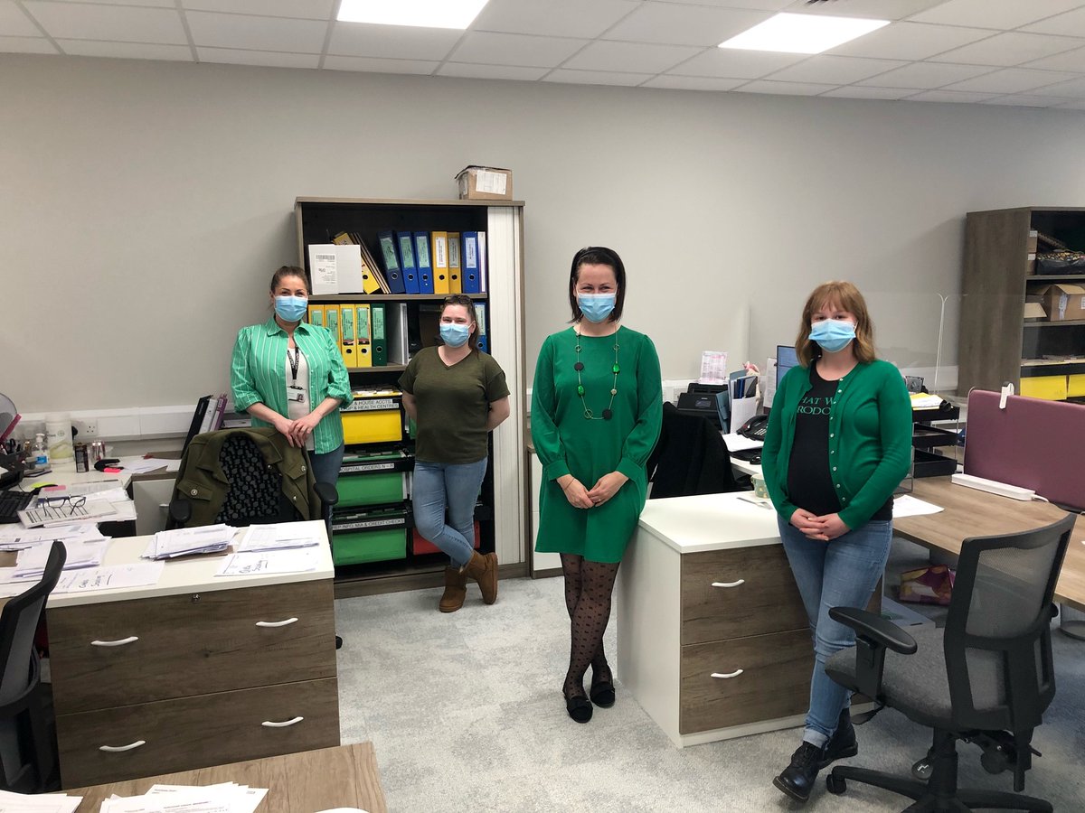 Huntleighdiag's tweet photo. Another fantastic few days celebrating #LymphoedemaAwarenessWeek. Thank you to our staff for showing their support and wearing green today. #Lymphoedema #LymphoedemaAwareness #LymphoedemaMatters #LymphAssist https://t.co/5AqhmIibBN