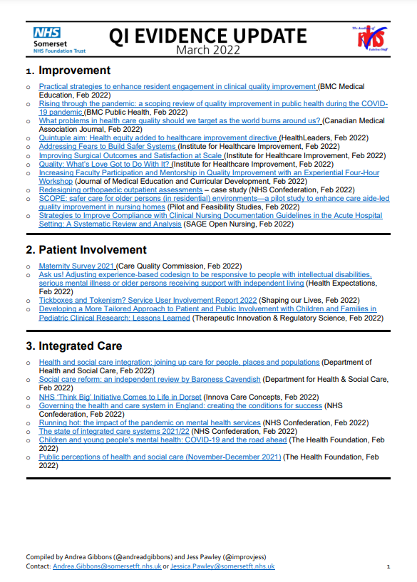 andreadgibbons's tweet photo. Hot off the press! 🔥 March 22 QI Evidence Update⬇️

MUST READ📖for #QITwitter : QI research, reports, awards &amp; events in 2⃣ sides of 📰 from @improvjess &amp; I

https://t.co/cEXhYCouPF

#PinchWithPride .doc will be on @FabNHSStuff soon!  

@theqcommunity @HorizonsNHS @RoyLilley https://t.co/wIMzXjEGvJ