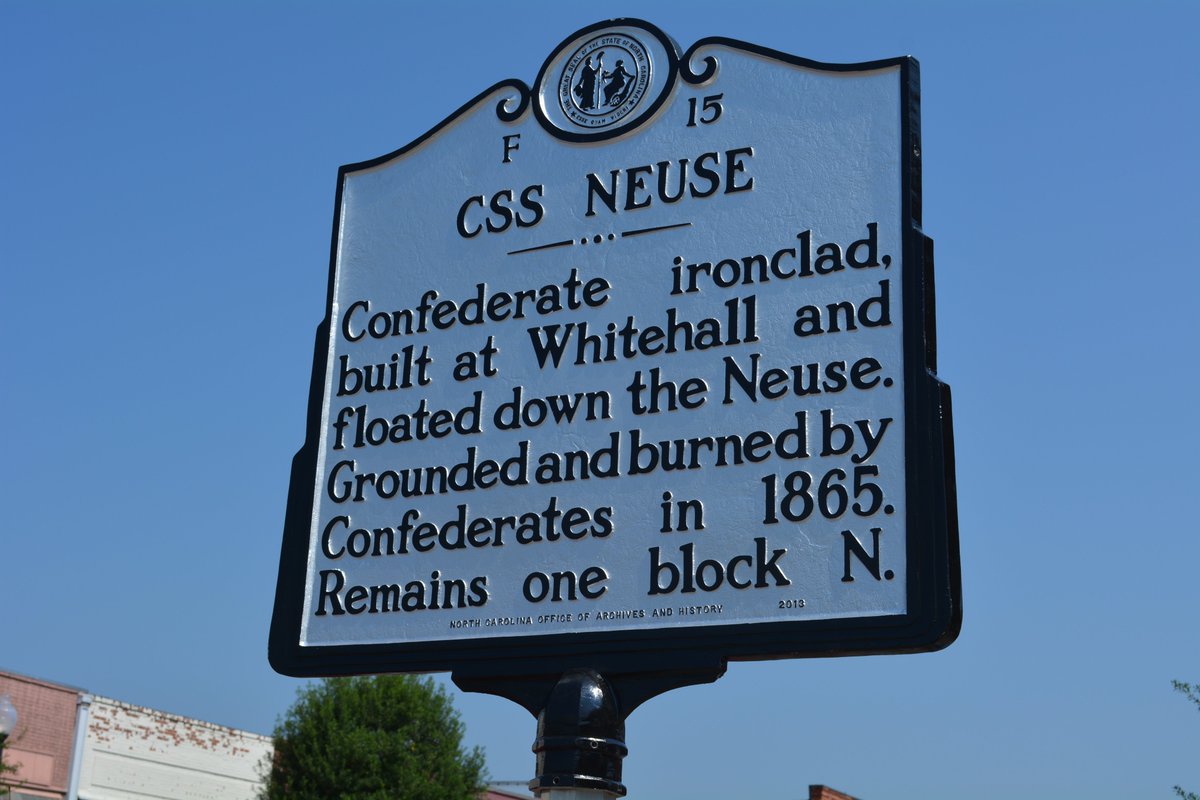#OnThisDay in 1865, the Confederate ironclad CSS Neuse was scuttled in the Neuse River, just downstream from Kinston, to prevent its capture by advancing Union forces.  ncmarkers.com/Markers.aspx?M…