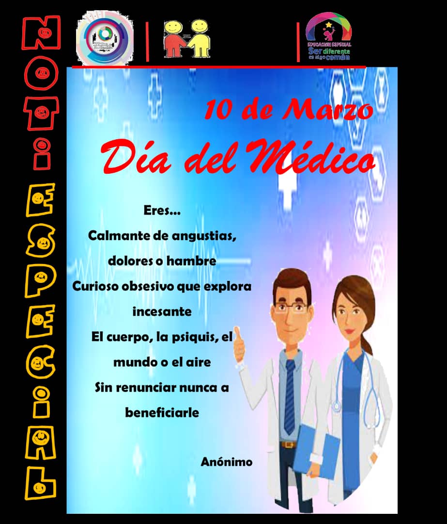 IEECALABOZO's tweet photo. UE COMPLEJO DE EDUCACIÓN ESPECIAL IEEB CALABOZO Y UEEBDA OFELIA DE LLAMOZAS. Circuito 06 REC Miranda, le hace Honor a los Médicos en su Día, en Especial a Nuestro Médico Pediatra Ender Figueroa que por Apoyo Colaboración a Nuestra Población con Necesidades Educativas Especiales https://t.co/s0OeZ7ikSa
