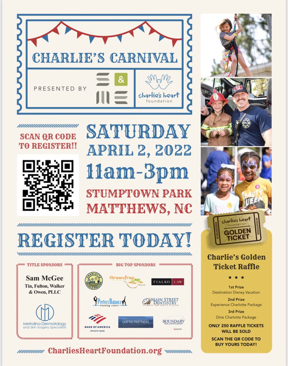 CatherineKummer's tweet photo. Make sure you check out Charlie’s Carnival next month in downtown Matthews. ☀️☀️☀️@CharliesHeartF https://t.co/NgjnEvuDJr