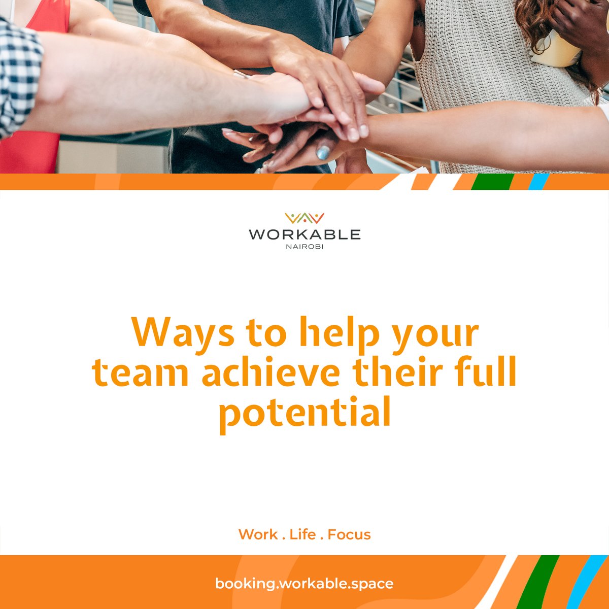 WorkableNairobi's tweet photo. Ways in which team leaders can help their team achieve their potential in a workspace 😃:
#workablenairobi #coworkingspaceinkenya #nairobioffice #workplace #workinafrica #cowork #coworkspaces https://t.co/C1uodKJ6Ot