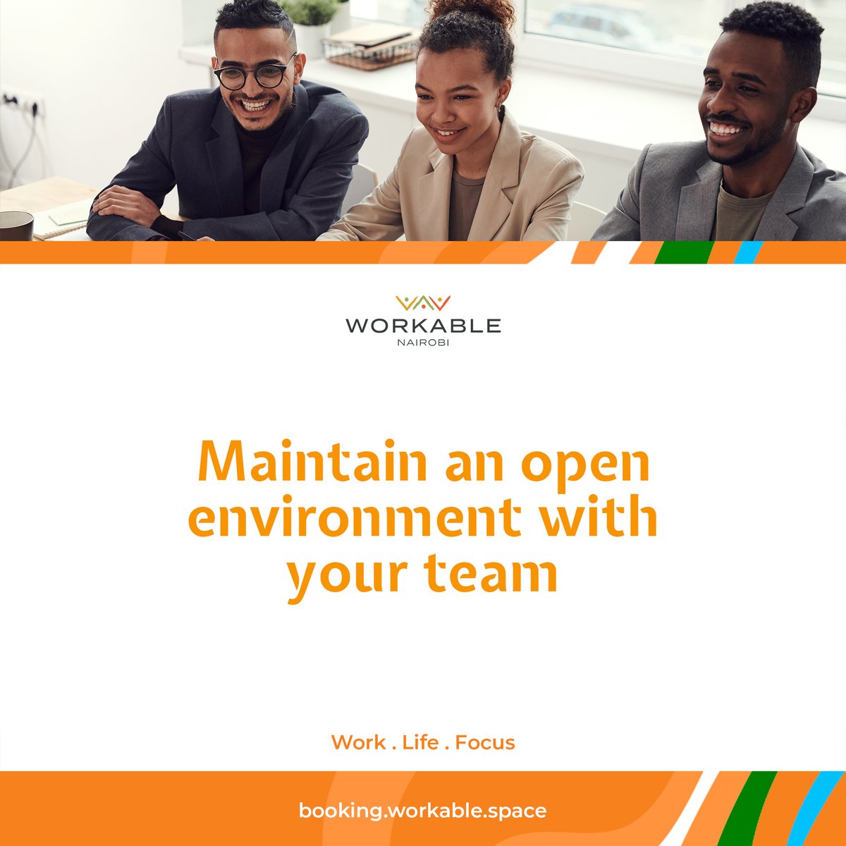 WorkableNairobi's tweet photo. Ways in which team leaders can help their team achieve their potential in a workspace 😃:
#workablenairobi #coworkingspaceinkenya #nairobioffice #workplace #workinafrica #cowork #coworkspaces https://t.co/C1uodKJ6Ot