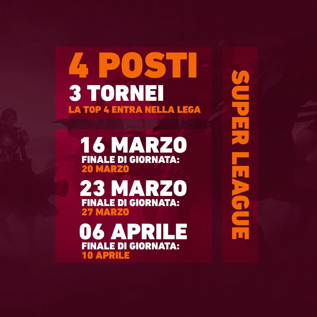 DeepInZero's tweet image. After months of preparations, meetings, talks and so much effort, I am proud to announce the Italian LoR Championship powered (hosted and organized) by @TeamQLASH.

discord.gg/S86Cw2gZ

Discord for all infos (yeah it's only for italian citiziens/residents but gonna be lit)