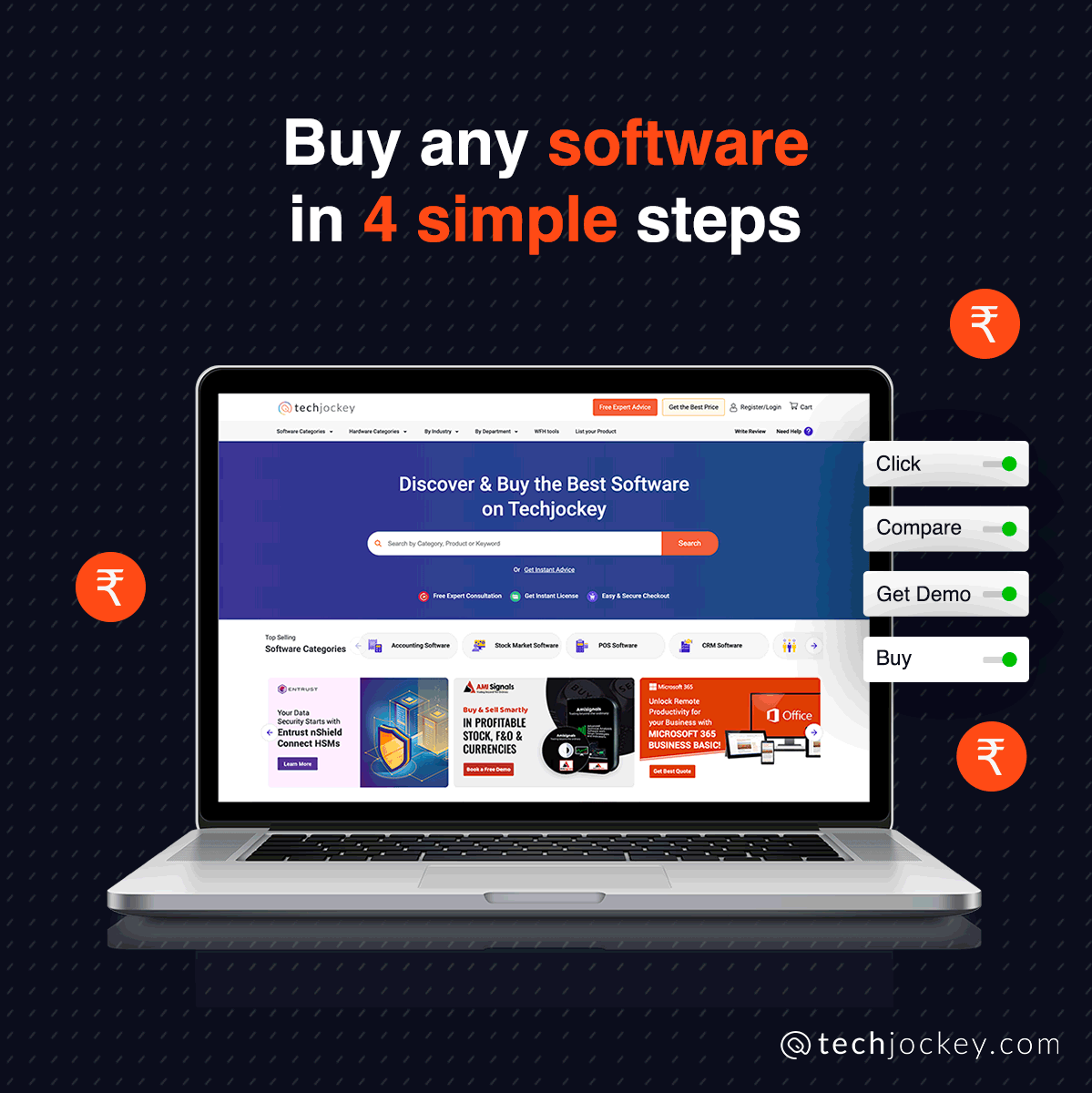 TechJockeys's tweet photo. Buying Business Software Made Easy with https://t.co/2wrEY3DR93
Techjockey is a trusted eCommerce platform that allows you to buy IT solutions with 100% secure payment.
PART-1/2
#softwarekaamazon #techjockey #softwarebuying #softwaresimplified #startup #business #smbs #india https://t.co/82ItXkVvi2