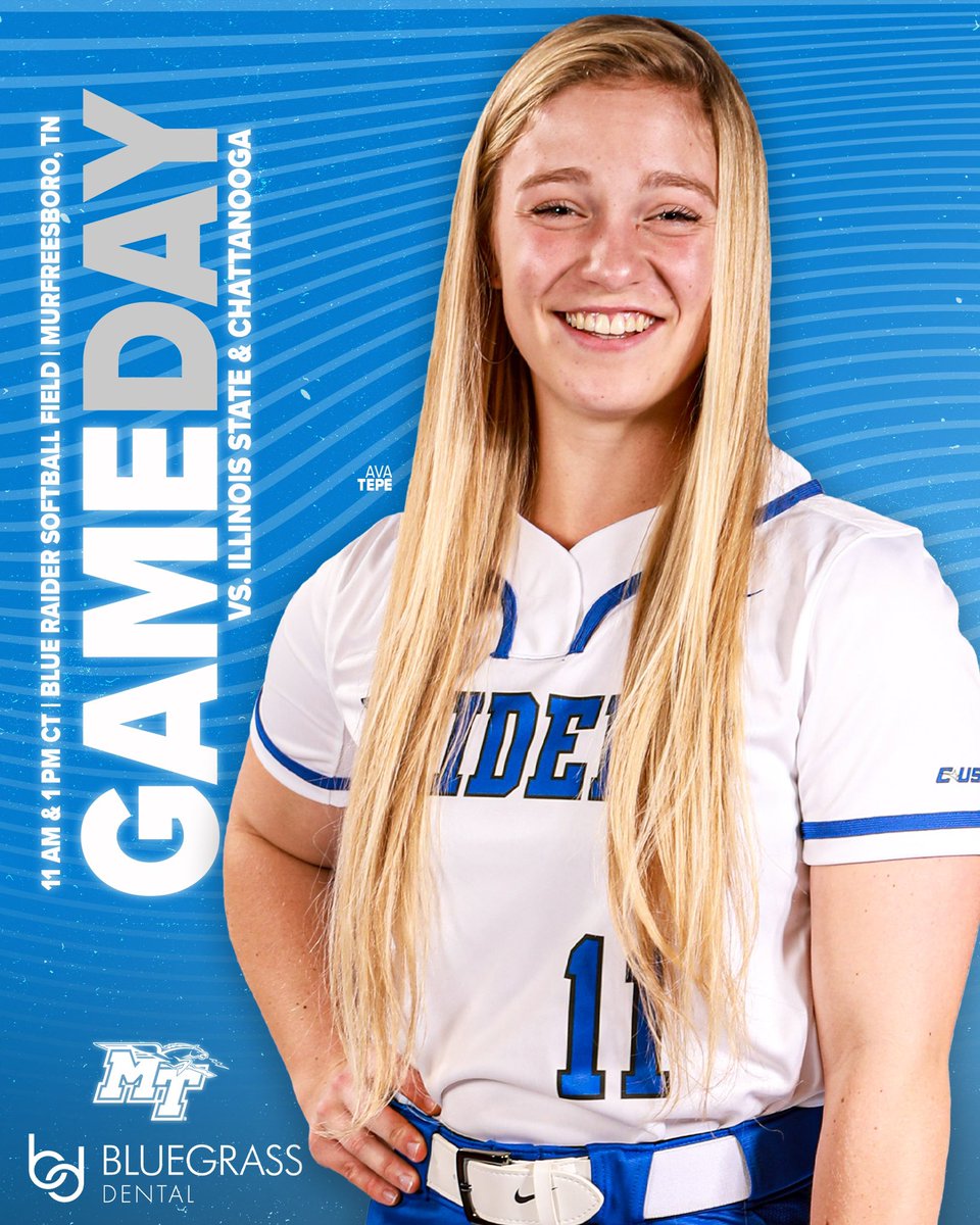 Day 2️⃣ of our MTSU Invitational! Let’s finish it! 💪

🆚 Illinois State &amp; Chattanooga
⏰ 11 AM &amp; 1 PM
📍Murfreesboro, Tenn.
🏟️ Blue Raider Softball Field
💻 bit.ly/3t1qyWA (CUSA.TV)
📊 bit.ly/3KDPFnY &amp; bit.ly/3I2xZ42

#BlueRaiders | ⚡️⬆️