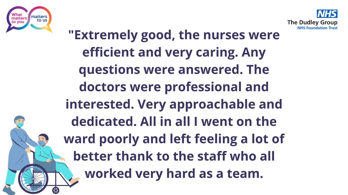 #TalkToUsTuesday Well done🙌 @C5Respiratory It is great to hear such kind comments about our staff🩺 @DgftMedicine @CardRespMatron @jillfaulkner65 @DudleyGroupCEO @MarySextonNHS @DudleyGroupNHS #WhatMattersToYou