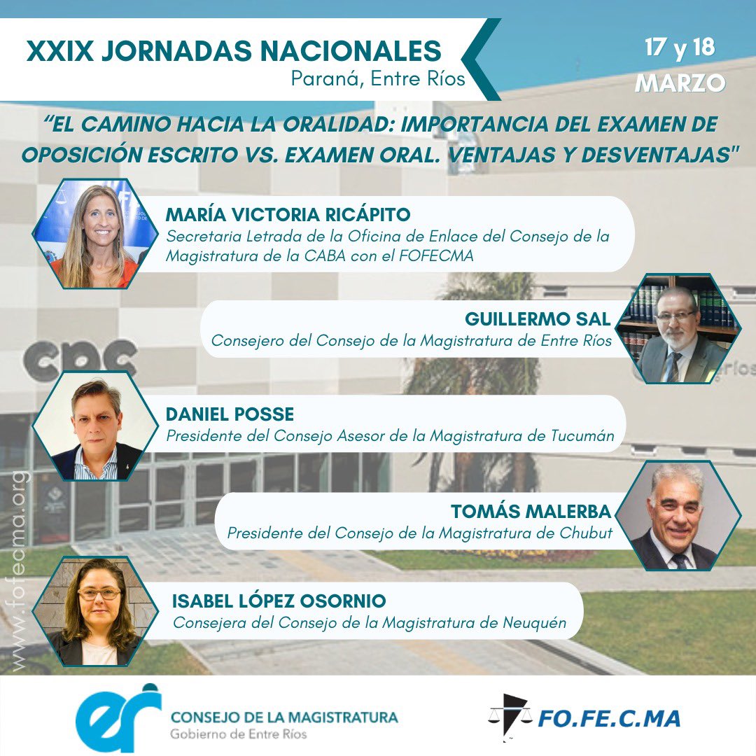 En las #JornadasFOFECMA se abordará sobre la importancia del examen de oposición escrito y oral, con sus respectivas ventajas y desventajas

🗓 Jueves 17 de marzo a las 16:00

Más información en fofecma.org/xxix-jornadas-…