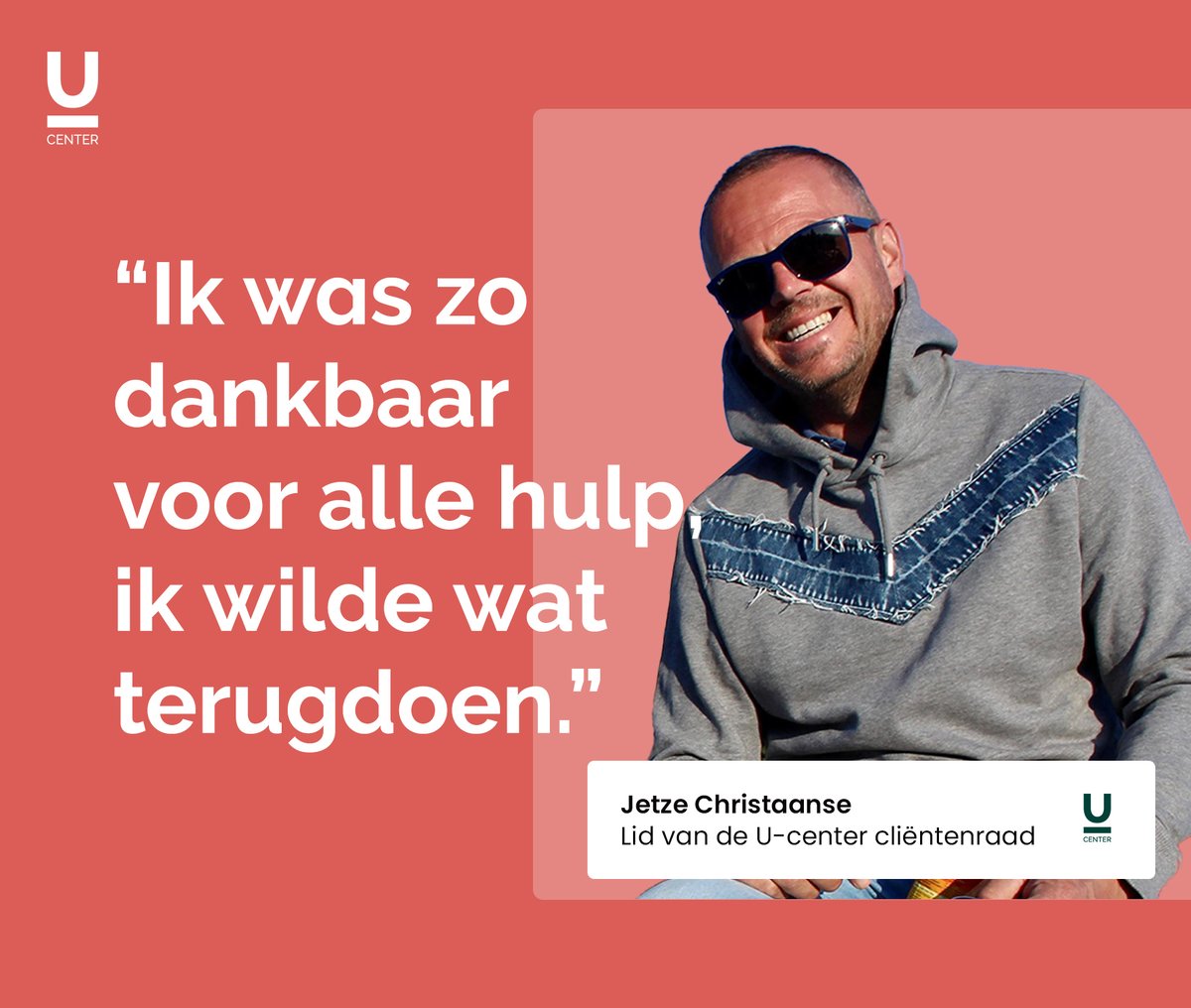 Benieuwd wat de cliëntenraad van U-center allemaal doet? Lees hier het interview met Jetze Christiaanse, oud-cliënt van U-center en nu lid van de cliëntenraad: u-center.nl/actueel/hoe-je…
