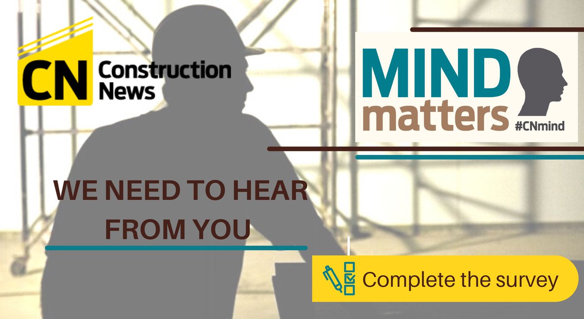 As part of Construction News’s award-winning mental health campaign, Mind Matters, an anonymous survey has been opened to get a picture of the mental health of UK construction workers and find out what has changed in recent years. 👉 bit.ly/3hu9S32 #CNMind