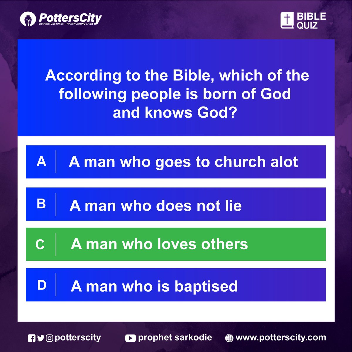 PottersCity's tweet photo. POTTERS TRIVIA!!!
Thank You today for making time to participate in today's quiz, Our winners for today will be announced soon.
See you same time next week! God bless you.
#PottersTrivia
#PottersCity
#DivineMultiplication https://t.co/efGWfDSNOZ