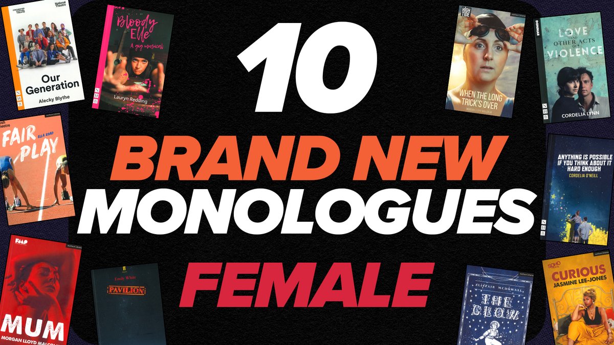 🟡🟠🔴 NEW VIDEO!!! 🔴🟠🟡

► 10 BRAND NEW MONOLOGUES - FEMALE

☞ 10 of the best, brand new monologues from British stages. 

feat. <a href="/recordedelivery/">Alecky Blythe</a>, <a href="/mogster/">mogster</a>, <a href="/Ella_Road/">Ella Road</a>, <a href="/CordeliaONeill3/">Cordelia O'Neill</a>, #AlistairMcDowall, #JasmineLeeJones, #CordeliaLynn, @EmilyFriscoKid, <a href="/laurynredding/">Lauryn Redding</a>