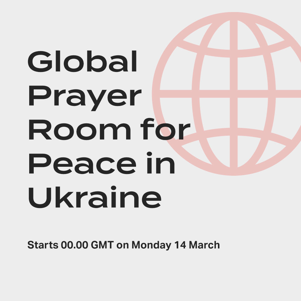 We’ve created a virtual prayer room with 1-hour slots that anyone can sign up to, and pray where they are for peace in Ukraine. 

Choose a time > Add your name > Set a reminder 
 
The Global Prayer room starts 00.00 GMT on Monday 14 March.

Book your hour: pray.24-7prayer.com/signup/ee9d9d
