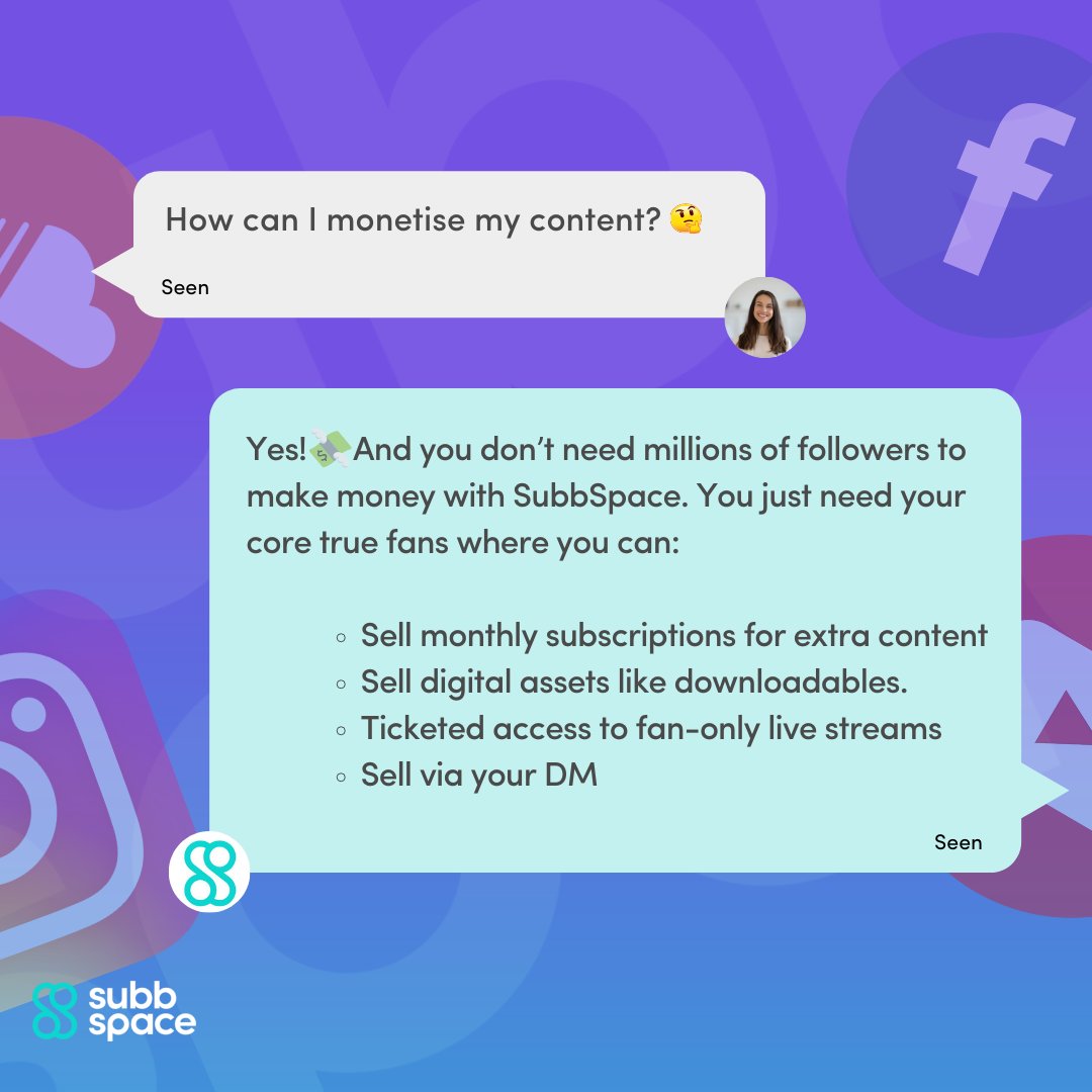 SubbSpace's tweet image. What Is Subb.Space? ⁉️

Take a look at some FAQs around what is SubbSpace and how it can help you grow your monetisation potential as a  Creator. 

#influencermarketingtips #influencermarketingplatform #influencerstrategy #digitalmarketinghacks  #contentcreatortips