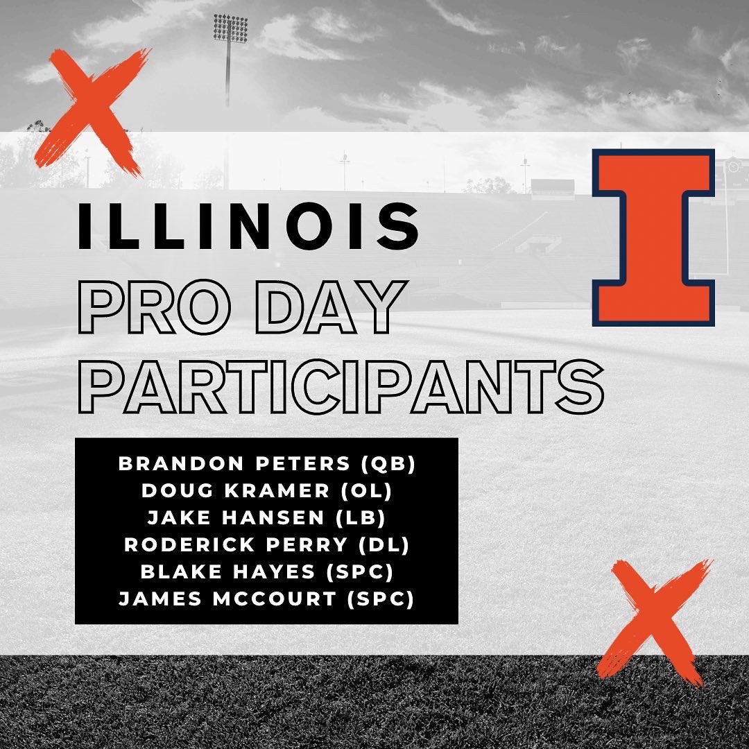 The NFLPA Collegiate Bowl (@nflpabowl) on Twitter photo That Friday, pro day feeling is 💯
Show them what you’re all about fellas, now is the time:
- D’Anthony Bell (<a href="/UWFFootball/">UWF Football</a>)
- Brandon Peters, Doug Kramer, Jake Hansen, Blake Hayes, James McCourt, Roderick Perry (<a href="/IlliniFootball/">Illinois Football</a>)
#NFLPABowl That Friday, pro day feeling is 💯
Show them what you’re all about fellas, now is the time:
- D’Anthony Bell (<a href="/UWFFootball/">UWF Football</a>)
- Brandon Peters, Doug Kramer, Jake Hansen, Blake Hayes, James McCourt, Roderick Perry (<a href="/IlliniFootball/">Illinois Football</a>)
#NFLPABowl