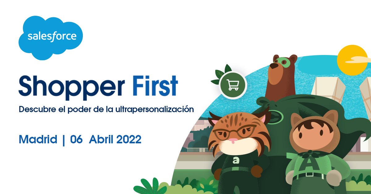 SalesforceES's tweet photo. El 6 de abril, @SalesforceES reúne en Madrid a su comunidad de superhéroes del #eCommerce en #ShopperFirst. Celebra el reencuentro, conoce los nuevos #superpoderes de #SalesforceCommerceCloud y toma conciencia del poder de tu marca. ¡Únete a la misión! https://t.co/oJPKf7xtou https://t.co/6Xe2Oz6P3m