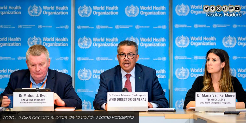 NicolasMaduro's tweet photo. Hace 2 años el mundo recibió una de las noticias más estremecedoras, cuando la OMS declaró la Covid-19 como Pandemia. Hoy reconocemos la solidaridad de los países hermanos que han defendido la vida y la salud por encima de los intereses económicos. https://t.co/NYYSF8thoq