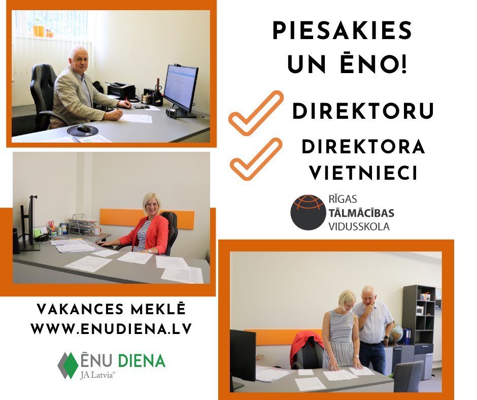 Talmaciba's tweet image. Ēnu diena 2022. gadā norisināsies 6. aprīlī❗️❕
Piesakies RTV 🦸‍♂️direktora un 🦸‍♀️direktora vietnieces ēnošanai!
enudiena.lv GAIDĀM TAVU PIETEIKUMU un tiekamies profesiju ikdienas atklājumu dienā! Kā arī varēsi noskaidrot visu par tālmācību!👩‍💻👨‍💻