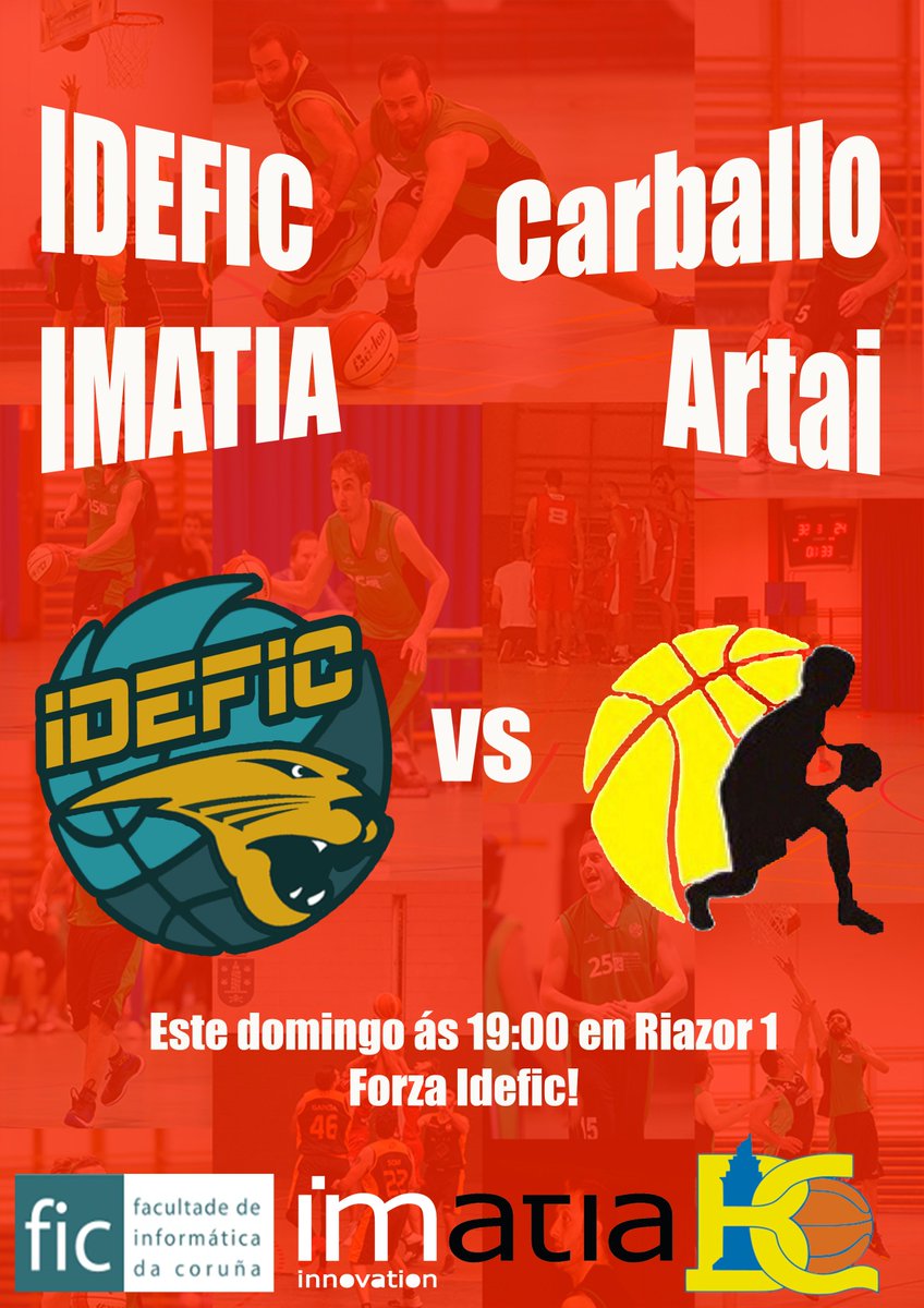 FIC_UDC's tweet photo. Nova oportunidade para ver aos nosos rapazes esta fin de semana! Domingo ás 19h en Riazor 1 contra Carballo Artai!!! 🏀🏀
#vamosEquipo #forzaIDEFIC https://t.co/ZtLt4ogU7L