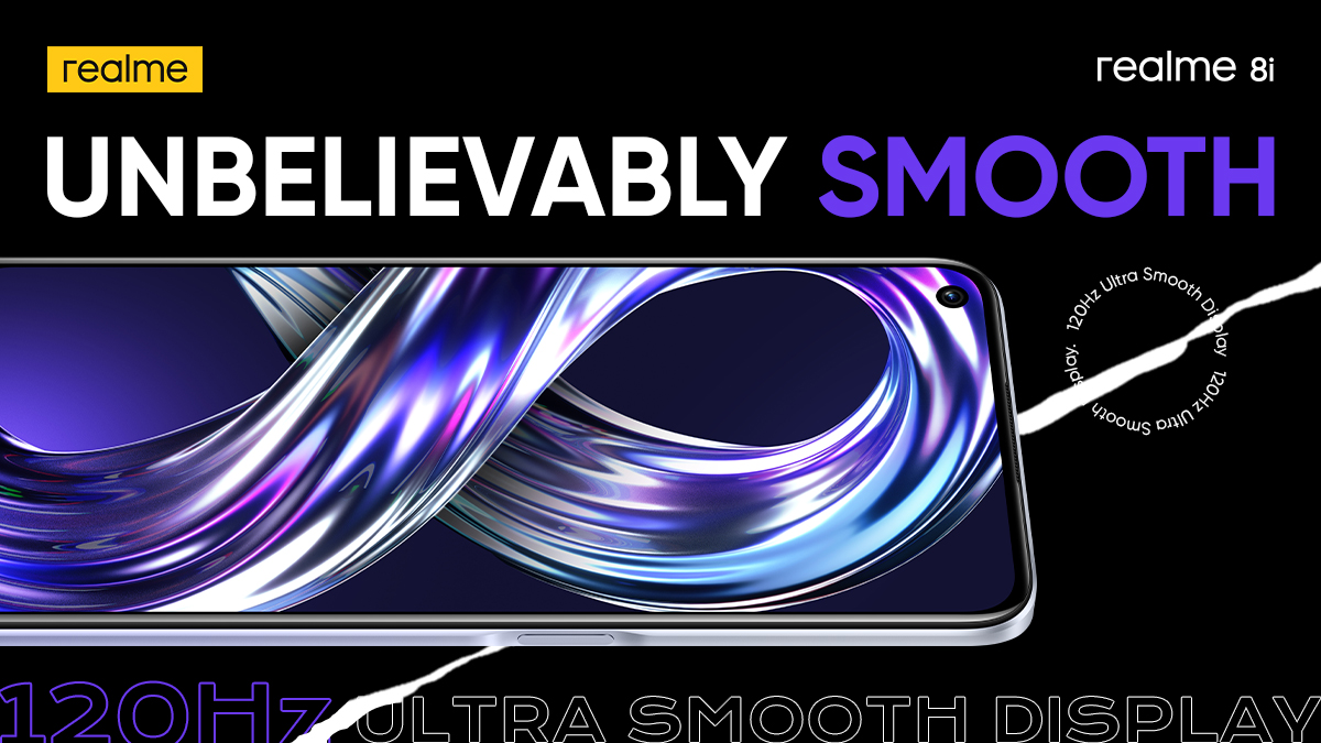 realmeIndia's tweet photo. Glitchy screens are a thing of the past! 

The 120Hz Ultra Smooth Display of the #realme8i gives you #InfinitelySmooth binge-watching &amp; gaming sessions. 

Buy now: https://t.co/Dhvw5n8Dke https://t.co/vl5Tca4GKu