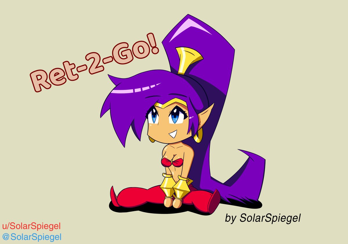 BubSpiegel's tweet photo. Based off the "You are cool!" Easter Egg from Sonic CD #Shantae #fanart #digitalart https://t.co/oI5nAlSS80