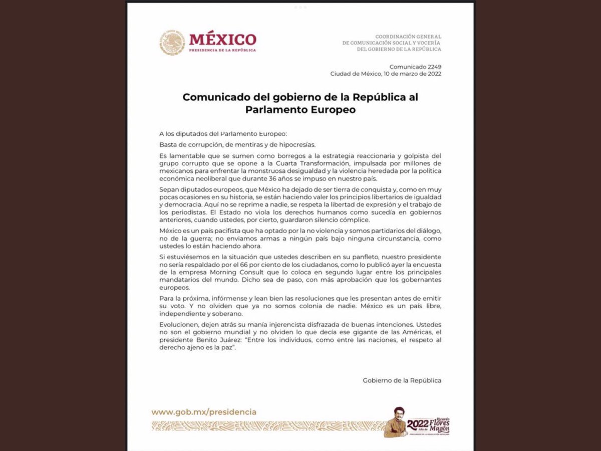 jlpreciadob's tweet photo. Parece narcomanta!
La respuesta a Parlamento Europeo https://t.co/CKGMevgm7h