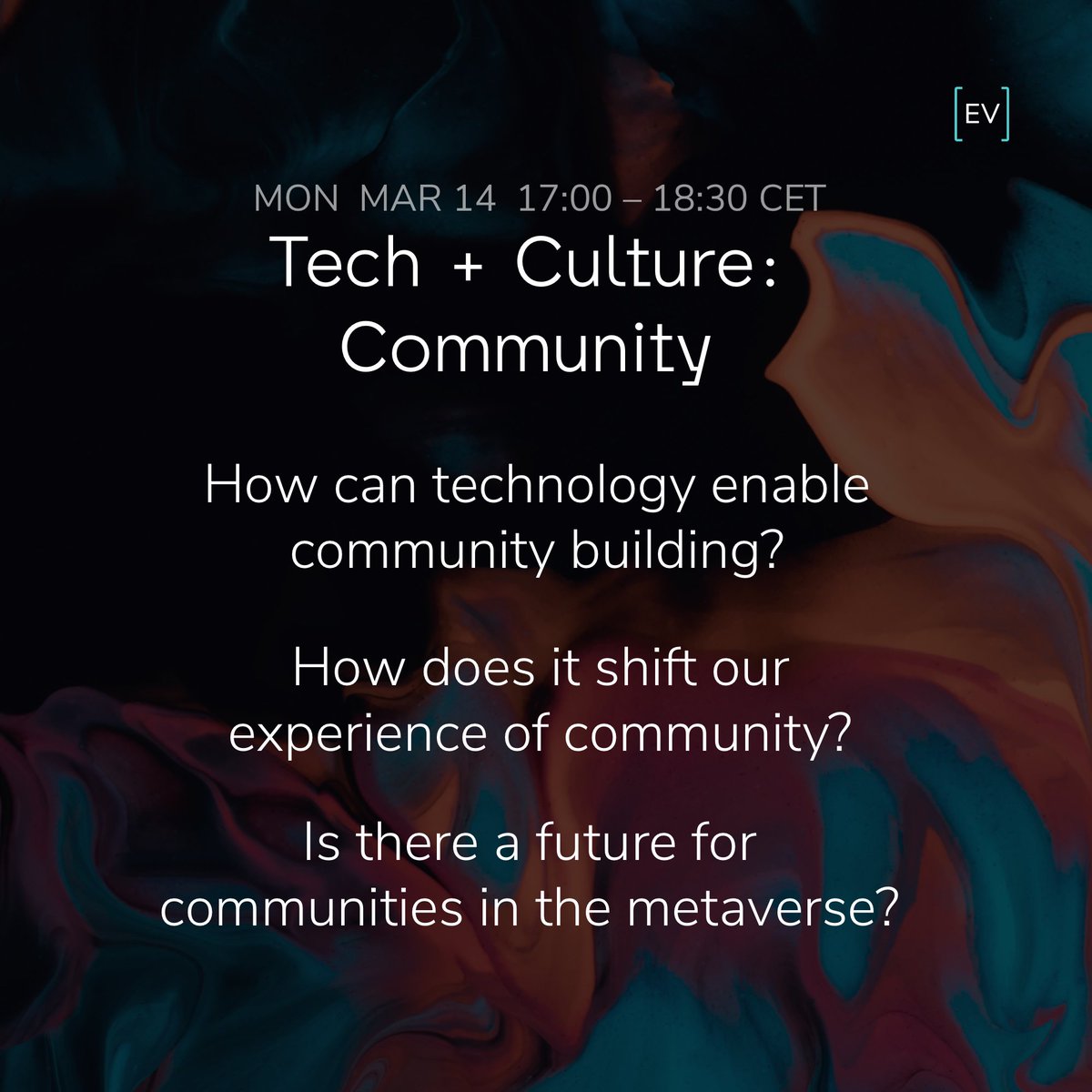 envisioningtech's tweet photo. Join @ThinkDesignLuma and @gracefuldgrdtn for the second meeting of our 2022 Tech &amp; Culture series:
Tech + Culture: Community
https://t.co/uayzp7sex5 https://t.co/Riy5JVrEQt