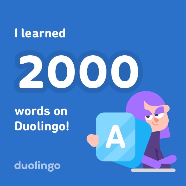 Tuglets's tweet image. I learned 2000 words in German with the Duolingo app.