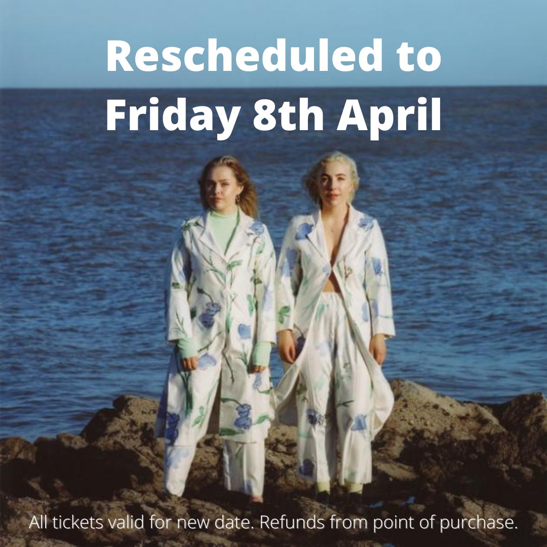 Live At St. Luke's (@liveatstlukes) on Twitter photo Delighted to announce that we have rescheduled out <a href="/Saint_Sister_/">Saint Sister</a> show to Friday 8th April.
All tickets purchased valid for the new date. Refunds from point of purchase. Delighted to announce that we have rescheduled out <a href="/Saint_Sister_/">Saint Sister</a> show to Friday 8th April.
All tickets purchased valid for the new date. Refunds from point of purchase.