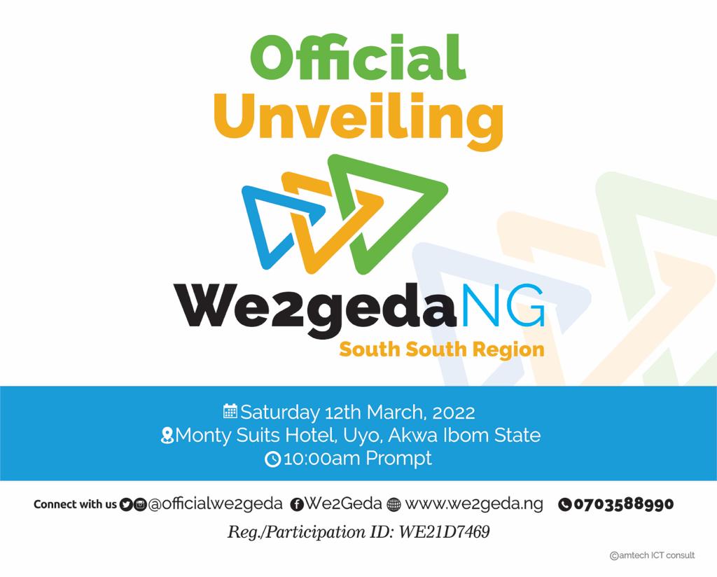 dawisu's tweet photo. Hello Uyo, Akwa Ibom! Ready for the South South Unveiling of @officialwe2geda movement happening tomorrow at 12pm. Zoom Link will be shared later and also you can watch it live on NTA, and listen to it on Freedom Radio Kano! #We2GeDaLaunch #We2GeDaMovement 
#We2GeDaSouthSouth https://t.co/sK4nEi4m1Y