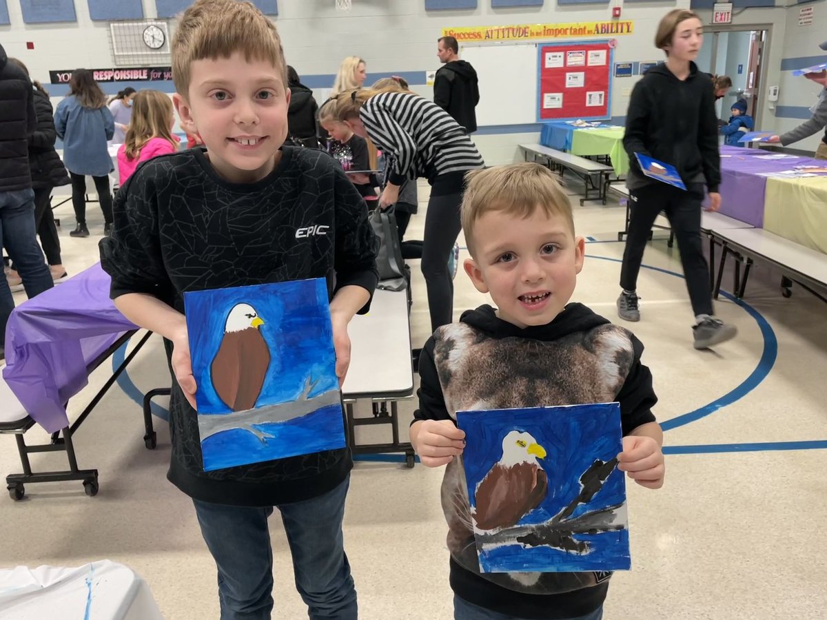 💙🦅💛 We had so much fun at paint night for Spirit Week! <a href="/MissMiulli/">Mrs clay</a> <a href="/PTOErickson/">Erickson PTO</a> <a href="/D13Eagles/">Erickson Elementary</a>
