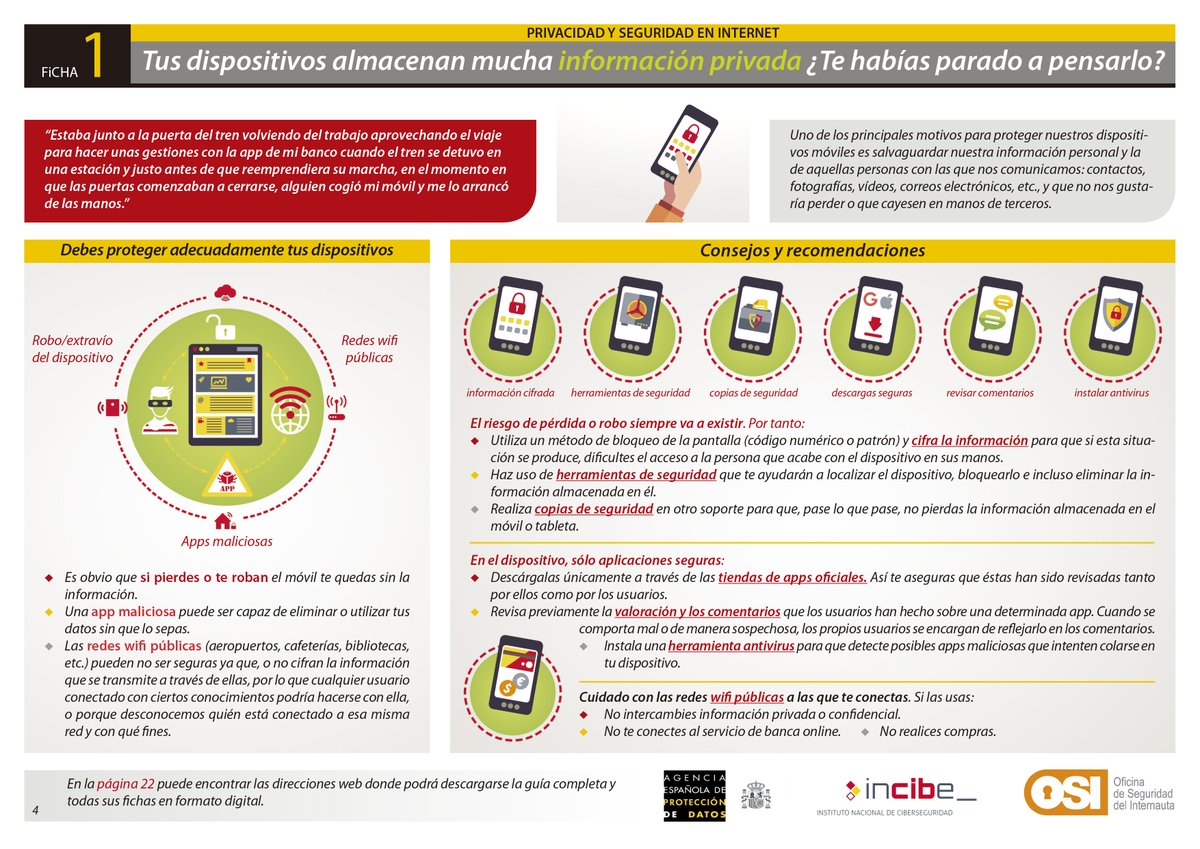 AEPD_es's tweet photo. Tu móvil almacena mucha información privada. ¡Protégelo!

🔑 Cifra la información sensible
📁 Haz copias de seguridad
📲 Descarga solo apps seguras
⚙ Actualiza tu dispositivo

Más recomendaciones aquí: https://t.co/tbvwtNhwJS https://t.co/ASPUahKhCa