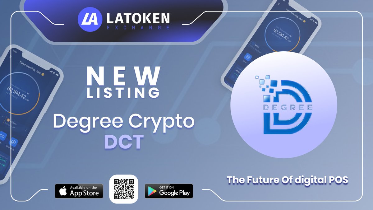 Latoken_cex's tweet photo. DCT is open for trading

Degree Crypto @tokendegree is an aggregator service for DeFi investors, using automation to allow them to efficiently utilize staking program.

Trade DCT/USDT on #LATOKEN
📲 https://t.co/dgZzwgU3yE https://t.co/mo1JORZzfk
