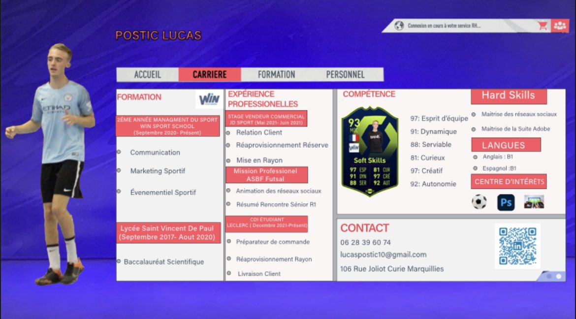 lucas_postic10's tweet photo. 🚨🚨RECHERCHE DE STAGE🚨🚨

Actuellement en deuxième année de Management du Sport à Win Sport School, je suis à la recherche d’un stage d’une durée de 3 mois dans le domaine de la communication et/ou du marketing. 

Merci à tous ceux qui partageront🙏🏼 https://t.co/fY3ztcLL7S