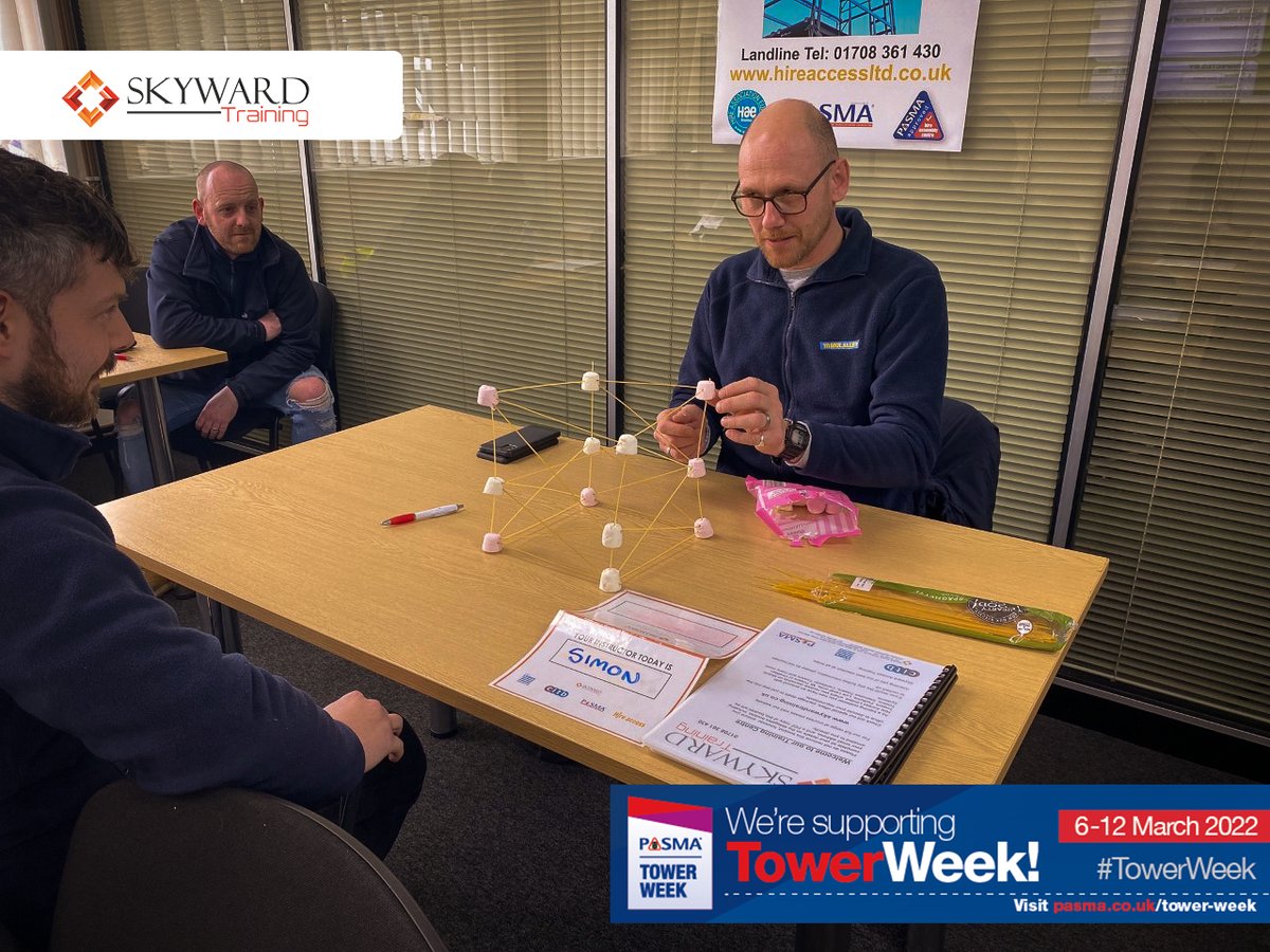 TrainingSkyward's tweet photo. Check out our #TowerWeek marshmallow tower build!

Well done to our delegates on today's course!

@PASMALtd 

01708 361430
https://t.co/tENH4YbFIg https://t.co/SLuD1uU2Ze