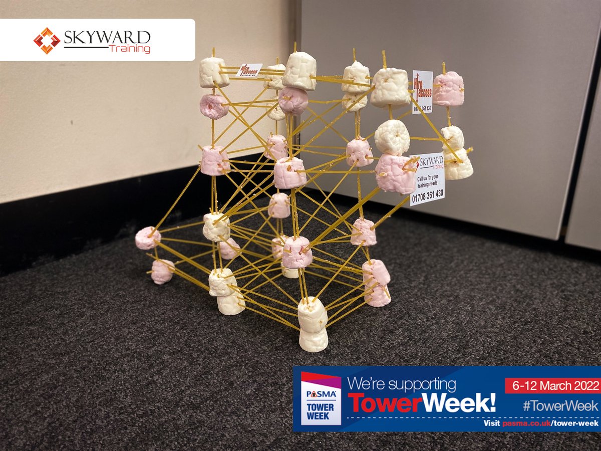 TrainingSkyward's tweet photo. Check out our #TowerWeek marshmallow tower build!

Well done to our delegates on today's course!

@PASMALtd 

01708 361430
https://t.co/tENH4YbFIg https://t.co/SLuD1uU2Ze