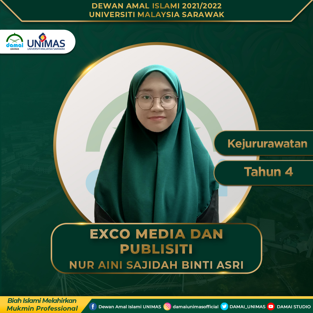 DAMAI_UNIMAS's tweet photo. “BIAH ISLAMI MELAHIRKAN MUKMIN PROFESSIONAL"

"بيئة اسلامي ملاهيركن مؤمين ڤروفيسيونل"

#DAMAIdihati
#IstiqamahBersamaIslam
#UNIMASofficial https://t.co/RQ3v1D4tNM
