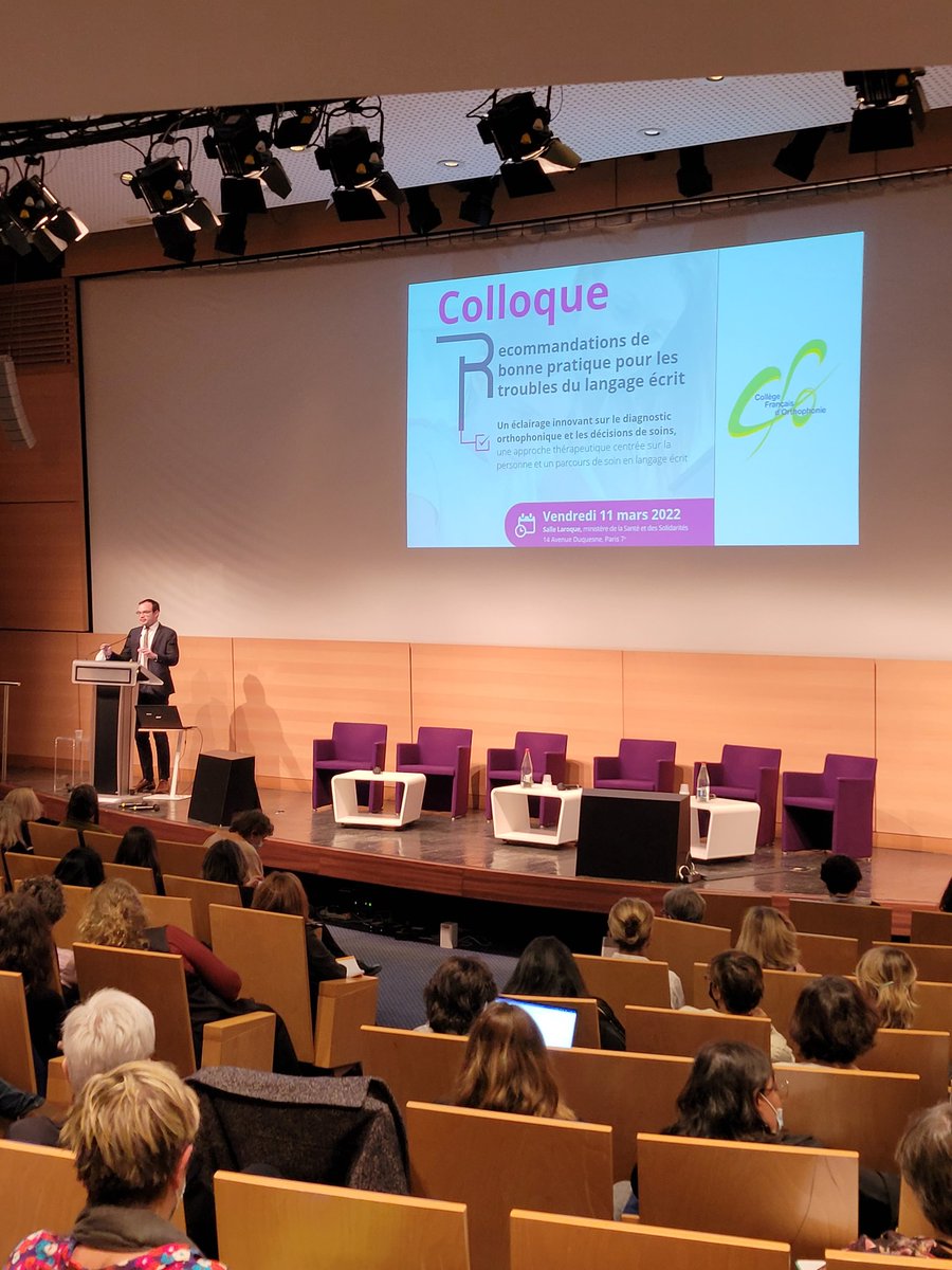 MarieTabaud's tweet photo. Un grand évènement pour la profession! Le Collège Français d'Orthophonie #cfo présente le résultat de ses travaux sur les Recommandations de bonne pratique pour les troubles du #langageécrit, en présence de @Seb_Delescluse
@Sante_Gouv 
@orthophonistes 
@FFDysfrance https://t.co/HquD4JCDdC