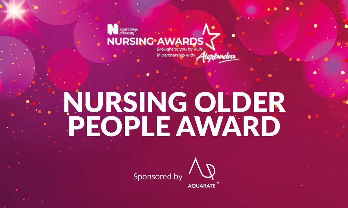 All nurses working with older people's care deserve the highest praise for the specialist work they do, but do you know a nurse or a team who is extraordinary?

Enter #RCNAwards to share the impact older people's nurses have in improving patient care.

 &gt; rcni.com/nurse-awards/c…