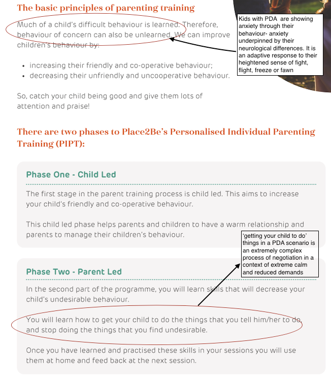 DrMCarlile's tweet photo. Your school offers 'parenting training', but it's an approach not recommended for kids with PDA autism. If you turn it down it looks like you haven't accepted help, undermining any subsequent request. What do you do?
@pdadaduk @stephstwogirls @PDASociety @Positively_PDA https://t.co/HAX25SsBZ7