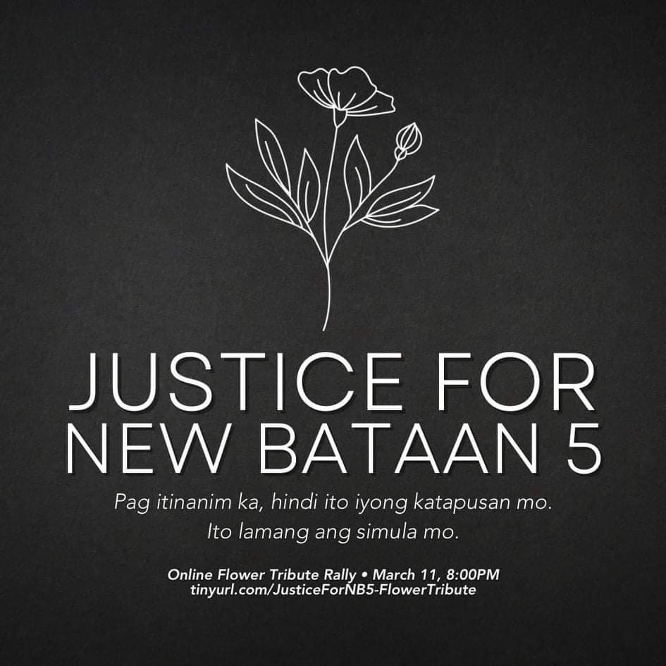 Ako si Marq ng @katribu_intra at ako ay bulaklak na sisibol at yayabong mula sa pagkatanim ng mga bayani ng New Bataan 5. Ipagpapatuloy ko ang kanilang diwa ng pagsisilbi sa masang inaapi!

#JusticeForNewBataan5
#AFPBerdugo