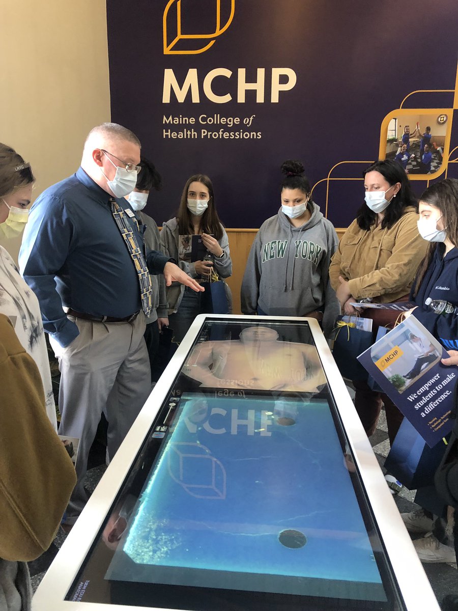 LRTC4ME's tweet image. What’s an #AnatomageTable you ask?! It’s a digitalized human cadaver and our students in our Exploring Healthcare Professions program visited the the Maine College of Healthcare Professions and got to examine one. They also got to explore the college and see what it had to offer!